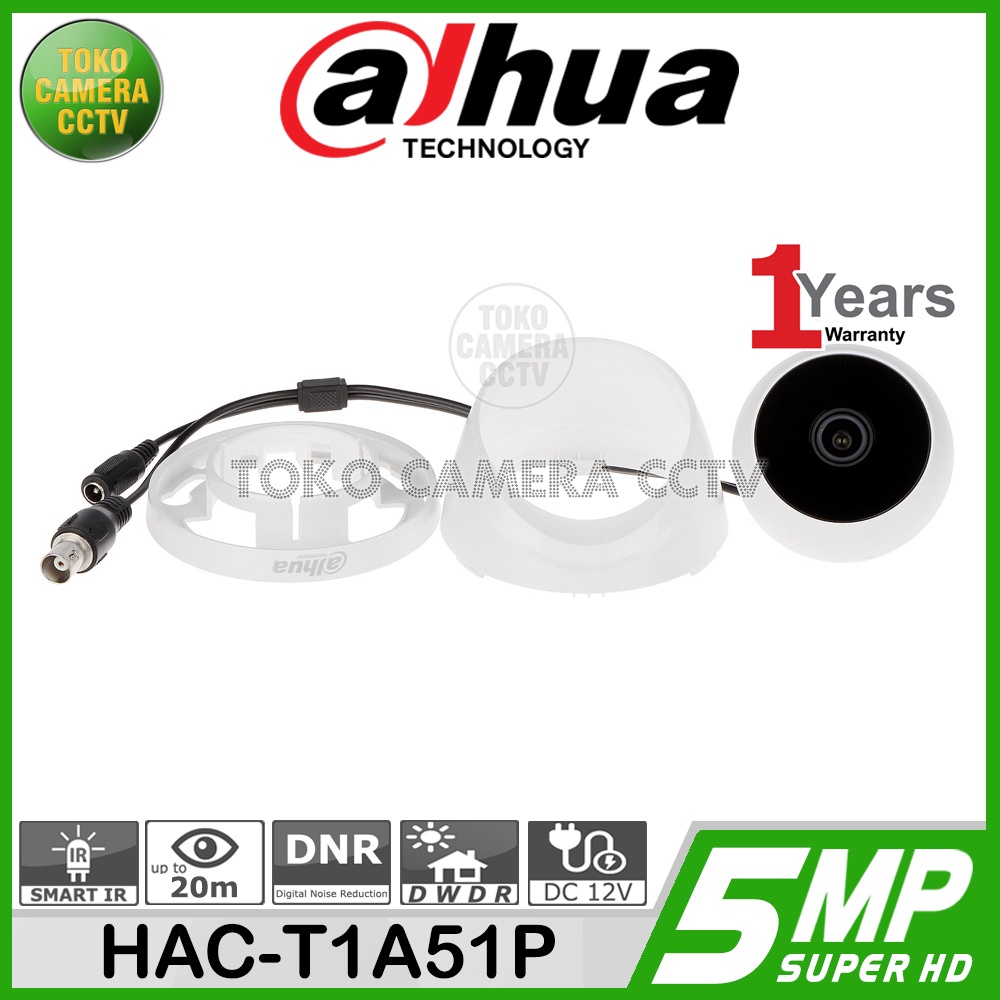 KAMERA CCTV INDOOR 5MP DAHUA HAC-T1A51P HDCVI CAMERA CCTV