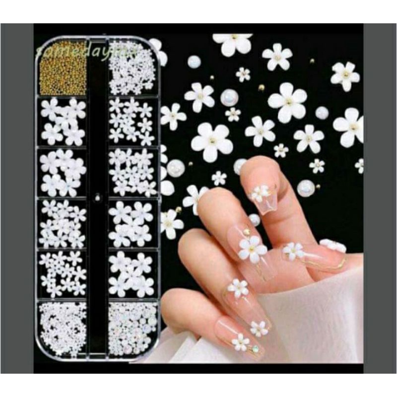 bunga2 nail art paket lengkap lengkap dgn box