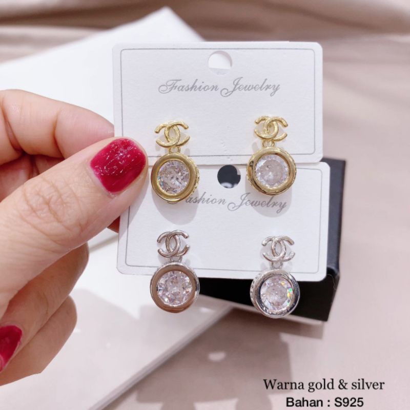 Anting Silver925 Full mata anting silver Anti Karat anti alergi anting premium blink blink Ant-46