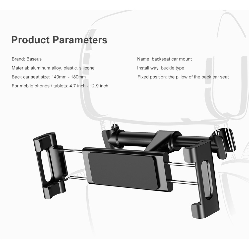 BASEUS ORIGINAL Back Seat Car Mount Vehicle Phone Holder Bracket Hook Gantungan Kursi Belakang Mobil