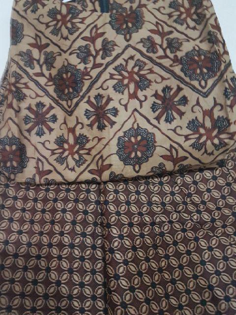Gamis Etnik (gamis Hamil Motif Batik) Motif Coklat Sogan Jawi Murah Ukuran Allsize Fit Ld 106cm