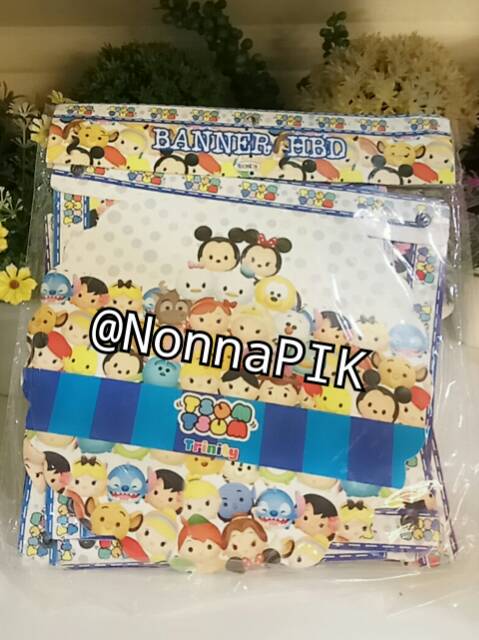 PAJANGAN BENDERA DINDING HAPPY BIRTHDAY Ulang Tahun Disney Tsum Tsum