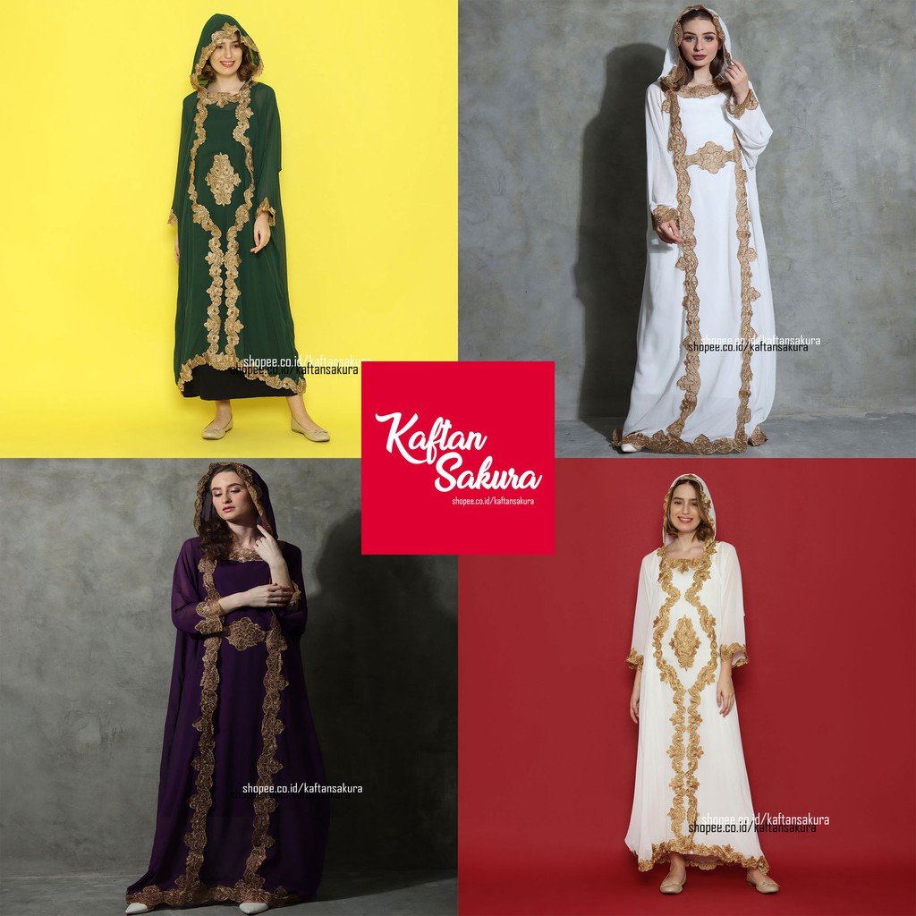 Gamis Wanita model kapucong tutup kepala hoodie ukuran all size terbaru bahan sifon warna putih ungu