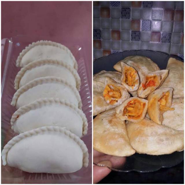 

Cireng isi ayam suwir + sosis ayam pedas