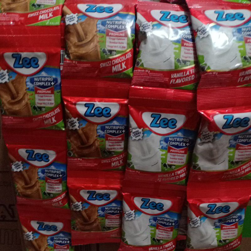 

(PROMO)Susu Zee Renteng Swizz Chocolate milk/ Vanilla twist milk 38gr isi 10 sachet