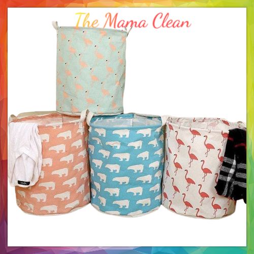 KERANJANG BAJU CUCIAN PAKAIAN KOTOR LAUNDRY BASKET KERANJANG BULAT - LAUNDRY BAG MOTIF