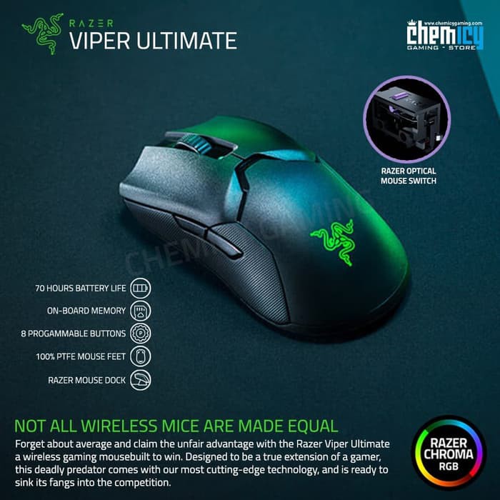 Razer Viper Ultimate Hyperspeed Wireless Gaming Mouse