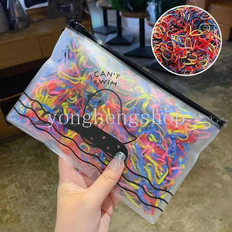 500pcs / Pak Ikat Rambut Karet Elastis Tahan Lama Untuk Wanita