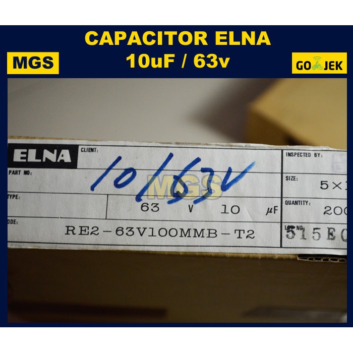 10Pcs Kapasitor Elko 10uf 63v Elna Original Box Renteng Capacitor Elco 10uf 63v