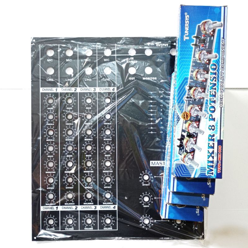 Paket 4 Kit Mixer 8 Potentio Plus Panel Atas