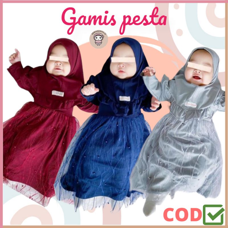 Gamis Pesta Set By Little Aisyah / Gamis Anak tille