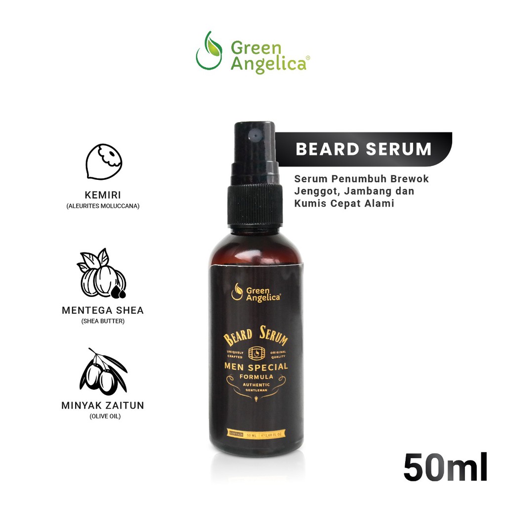 BEARD SERUM GREEN ANGELICA - PENUMBUH JAMBANG, BREWOK, KUMIS, ALIS DLL