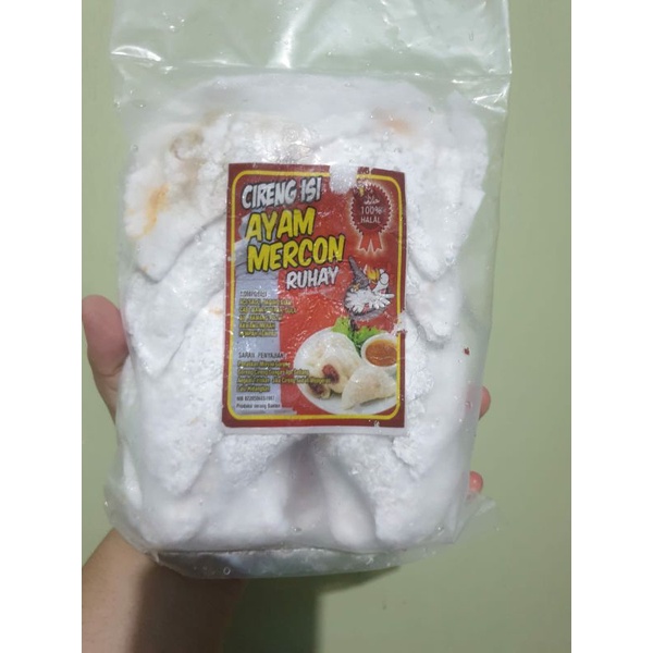 

CIRENG ISI AYAM SUWIR PEDAS HALAL NON MSG/CIRENG ISI PREMIUM/CIRENG VARIAN ISI/isi 10 biji per pack