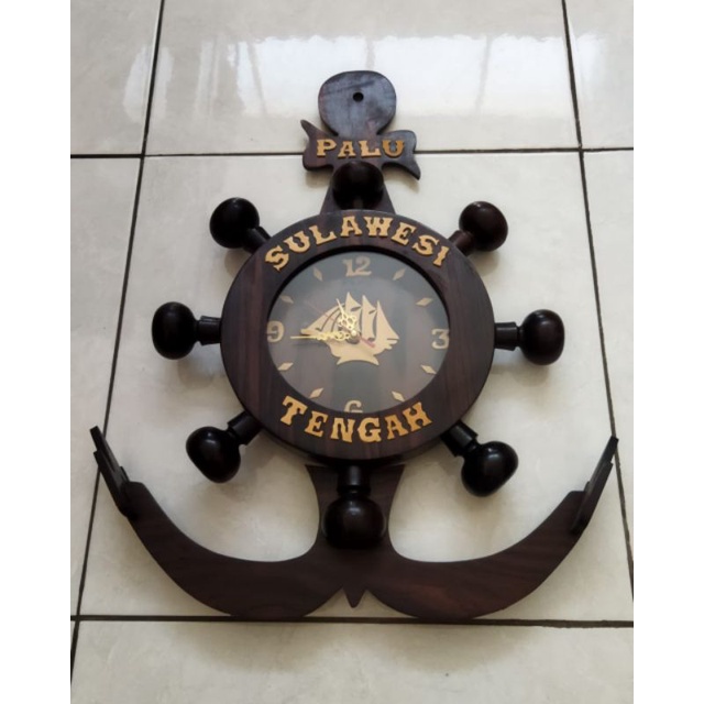 [Tulipstore27] Jam Dinding dari Kayu Hitam (Ebony) asli