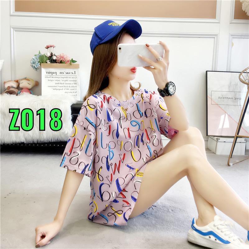 Oversize Tee Tshirt Wanita Model Longgar Motif Font Z018