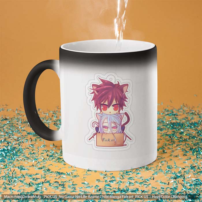 Mug Magic PICK US No Game No Life Anime Chibi Manga Fan art PICK US