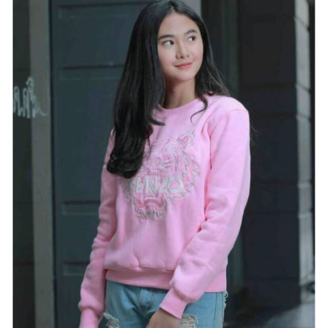 SALE atasan SWEATER Sweat shirt KENZO Soft Pink Bordiran