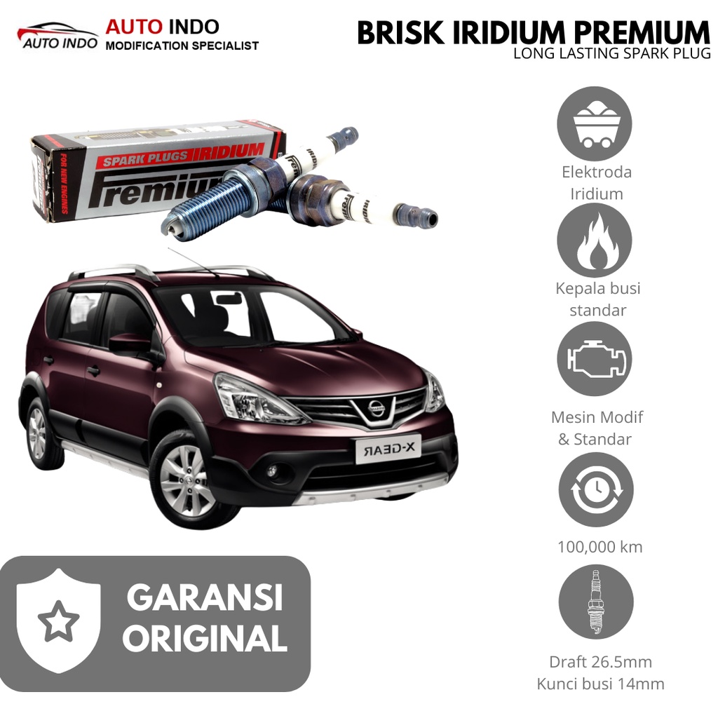 Busi Mobil Racing Nissan Grand Livina Busi Brisk Iridium Premium P32 Ori