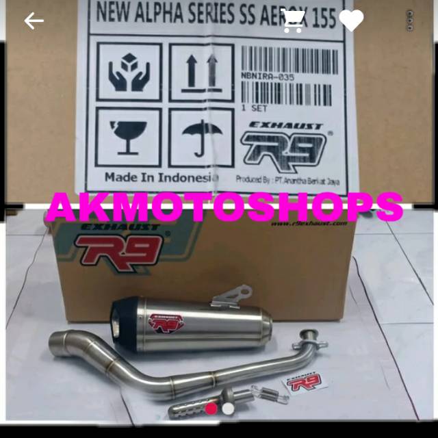 Knalpot r9 alpha new series yamaha aerox original R9 pnp aerox