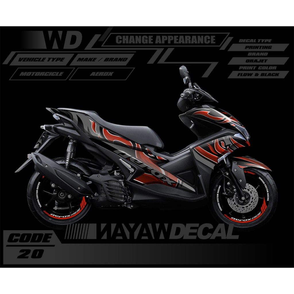 decal aerox striping aerox sticker motor