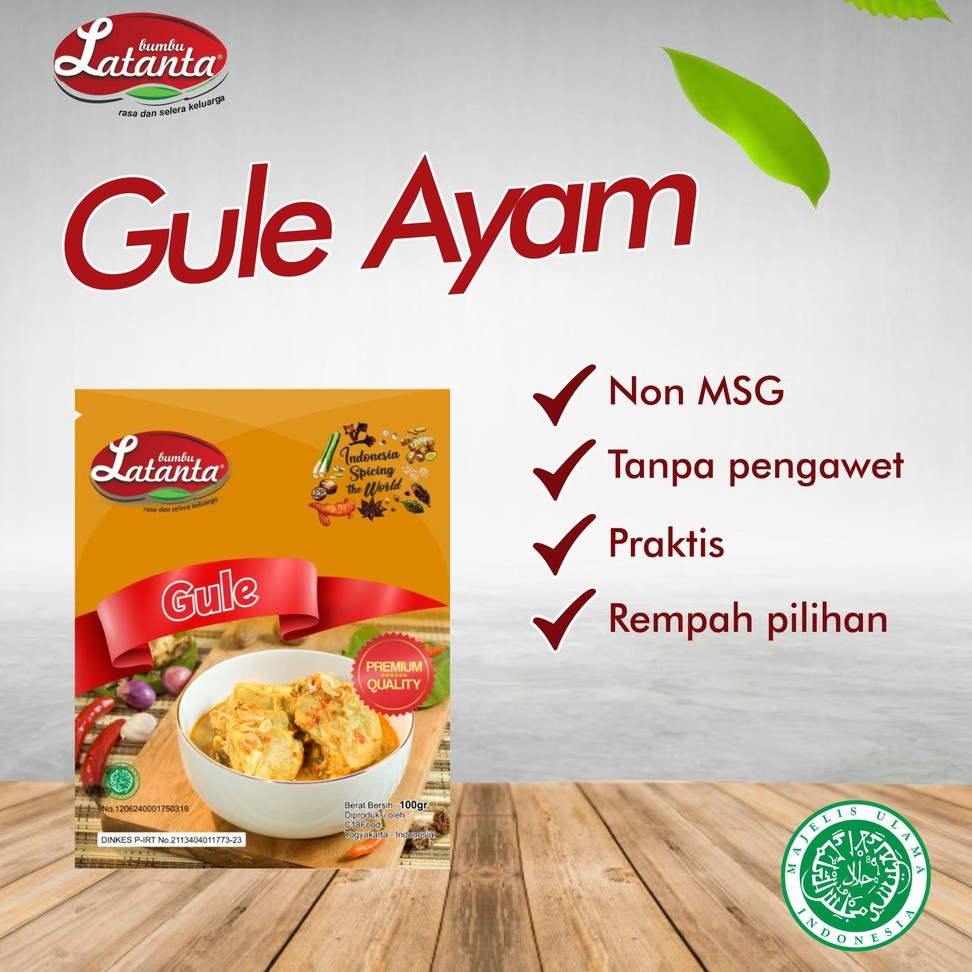 

BUMBU GULE TANPA MSG @100 gram untu 1kg daging ayam