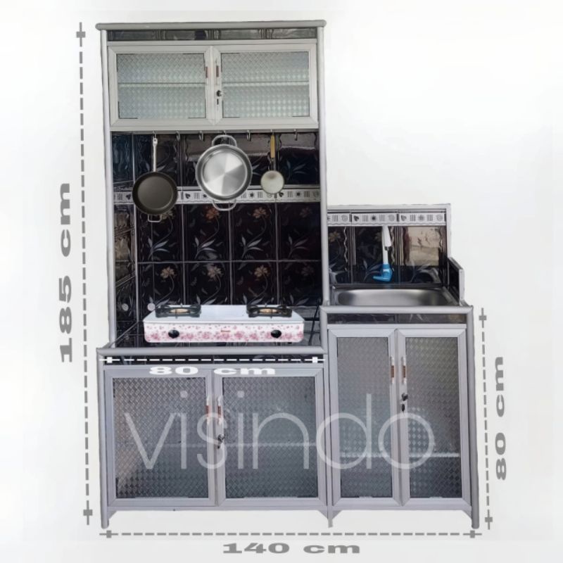 RAK WASTAFEL LEMARI DAPUR 3IN1 BESAR FULL KERAMIK (WASTAFEL,RAK KOMPOR,RAK PIRING)