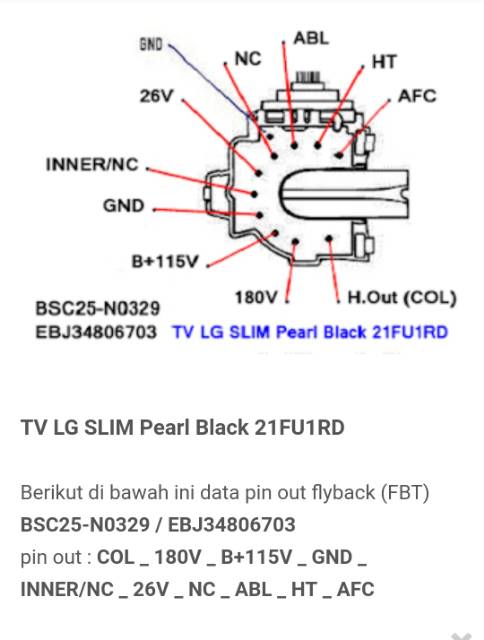 BSC25-N0329 PLAYBACK TV LG 21 SLIM ORIGINAL