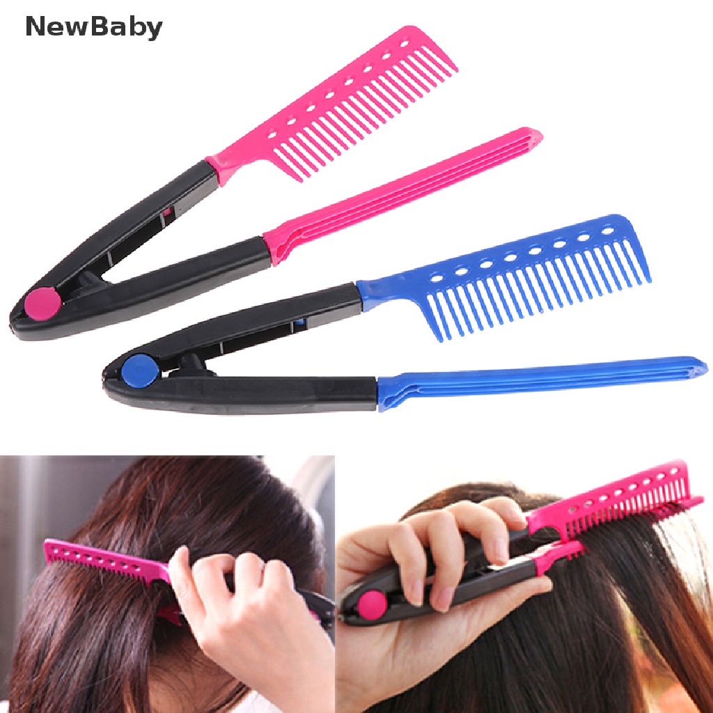NewBaby 1X Straight Hair Comb Brush Tool For Dry Iron Hair Curl to Straight Hair Shaper ID