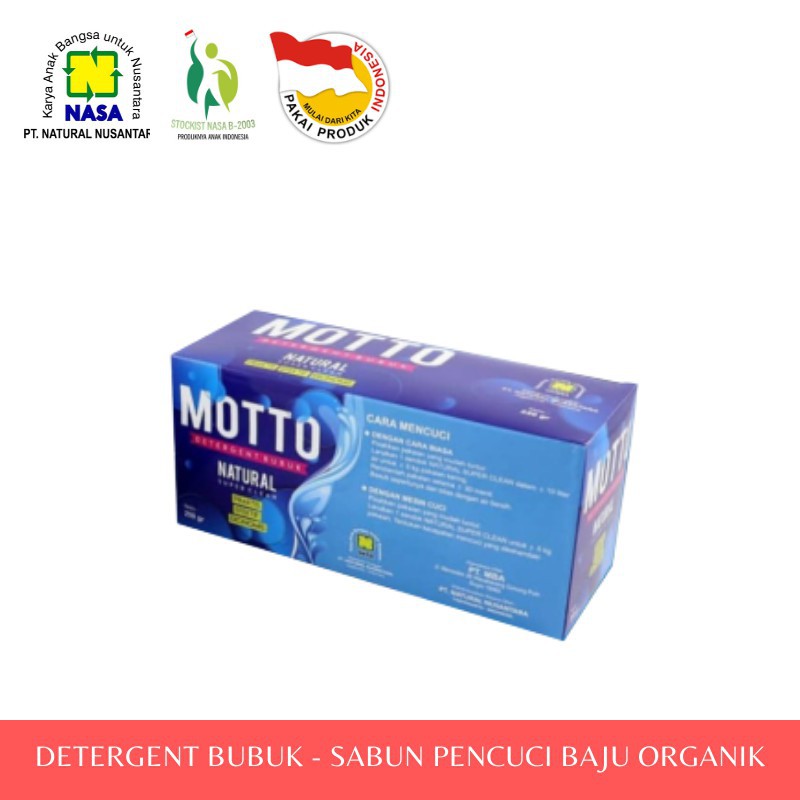 

Jual Produk Natural Super Clean 250 gr - Motto Detergent Bubuk - Deterjen Organik - Stockist Nasa