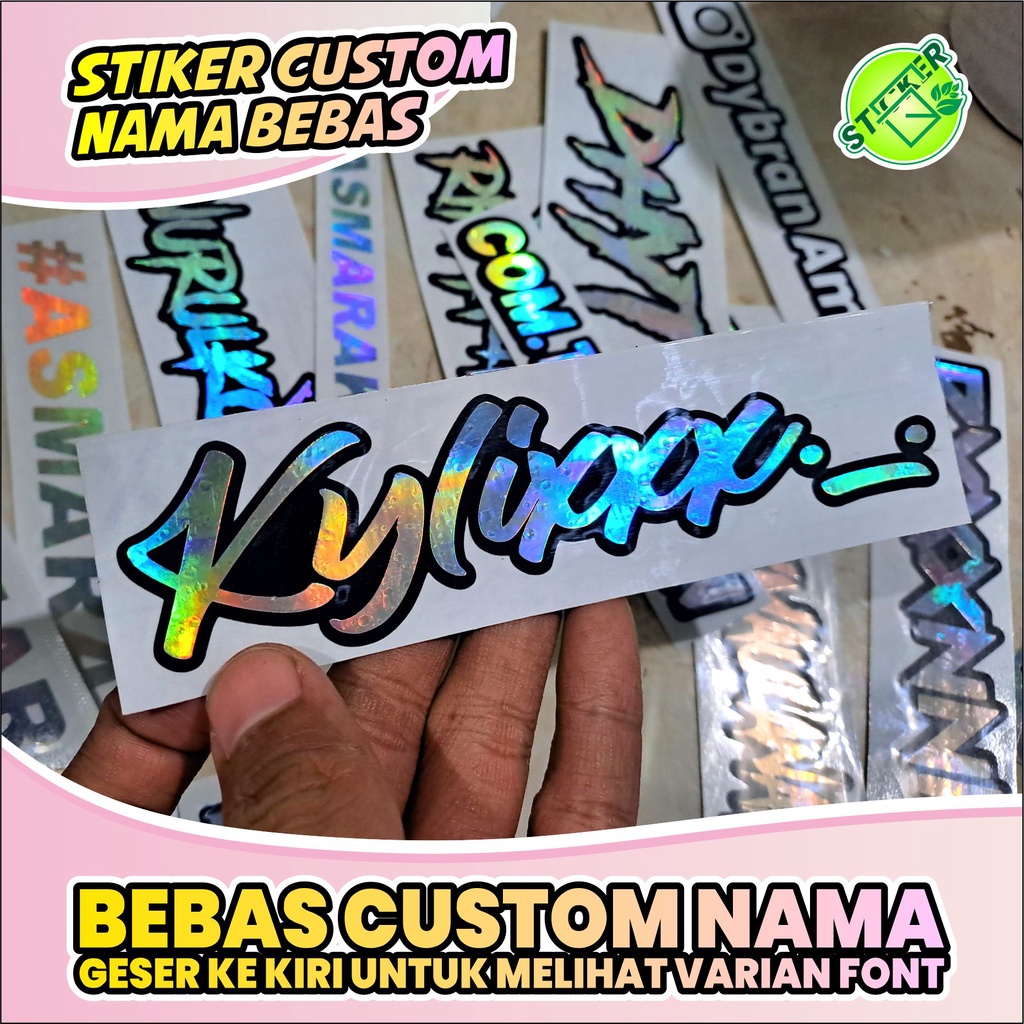 

STIKER CUSTOM NAMA BEBAS BANYAK PILIHAN FONT