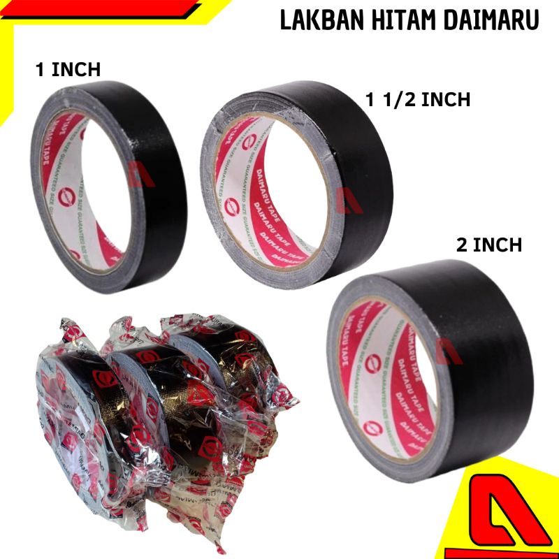 

LAKBAN HITAM DAIMARU BESAR KECIL PLAKBAN HITAM DAIMARU 1 INCH 1 1/2 INCH 2 INCH MURAH