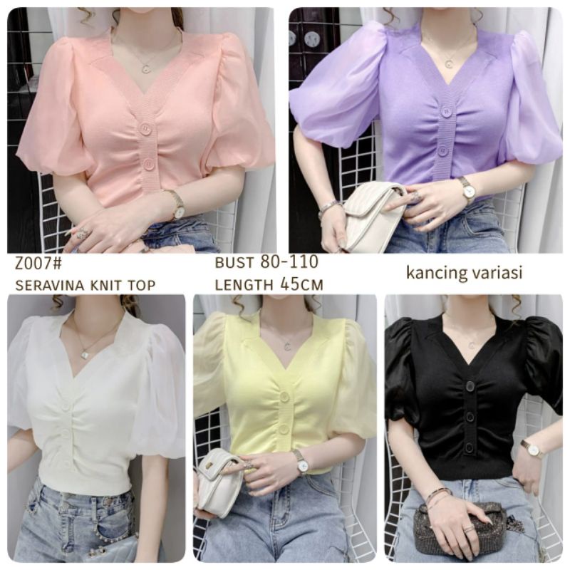 MDLV ~ Z007# Seravina Knit Top Blouse Rajut Fashion Import