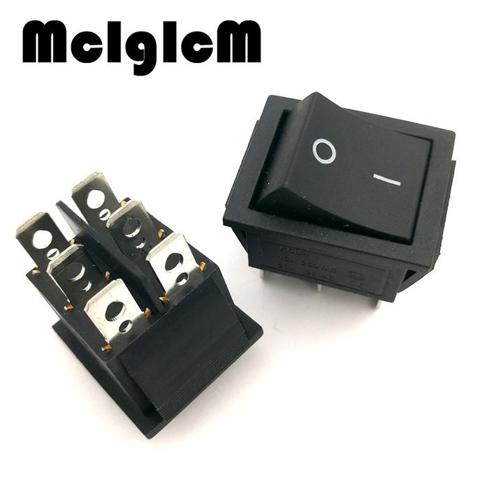 Rocker Switch Power Hitam 6 Pin Kaki Saklar On Off 6Pin 6P Besar