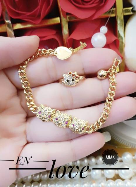 Xuping set perhiasan anak lapis emas 18k 0213i