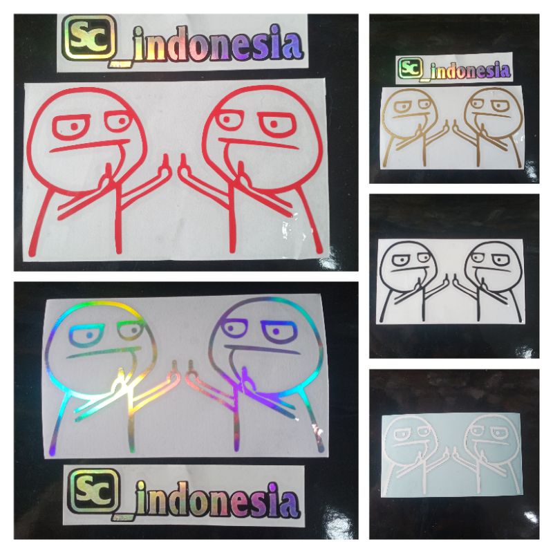 STIKER CUTTING MIDDLE FINGER MEME FUCEK SEPASANG
