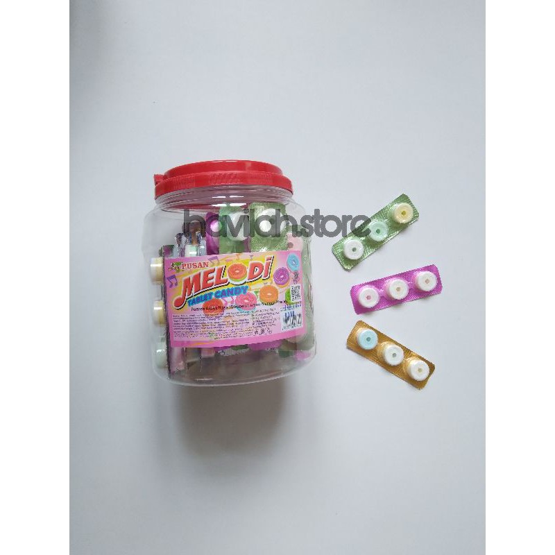 

Permen Pusan Melody bentuk Tablet Toples Aneka Rasa 45 x 4,5gr