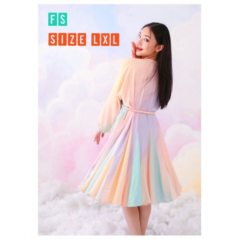 Ready  Fixed Price  Cherie Dress Rainbow Size LXL - Vone