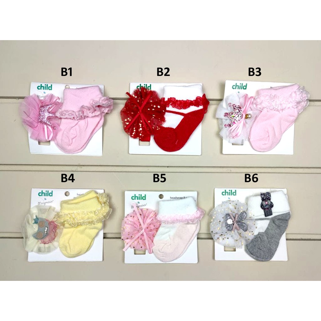 Kaos Kaki Bandana Set Bayi Lucu Import