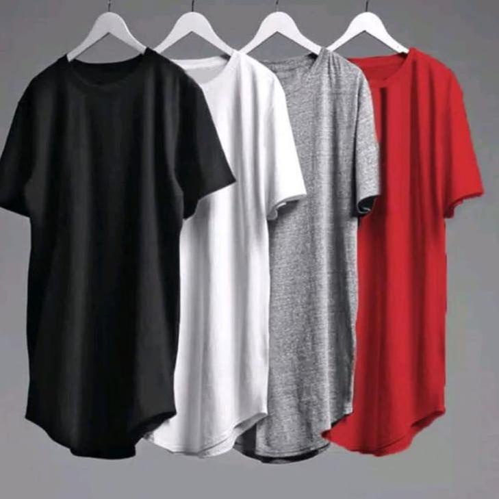 Koleksi Terbaru.. KAOS KURTA POLOS / KAOS POLOS LONGLINE KUALITAS PREMIUM / KAOS LONGLINE PRIA BISA 