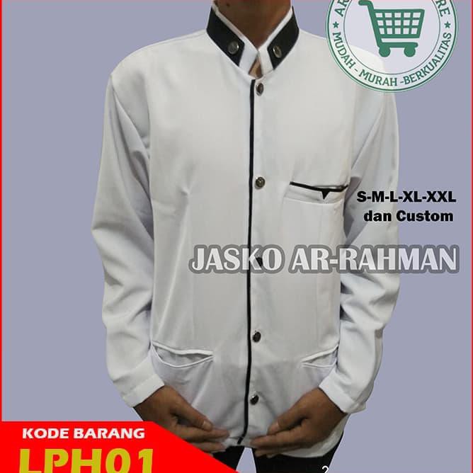 Jasko Putih List Hitam Polosan - Putih, S