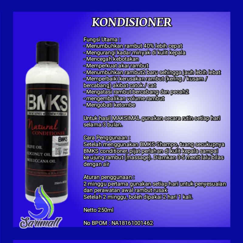 4in1 Paket Penumbuh Rambut Shampo+Kondisioner+Minyak+Tonic Ampuh dalam 2 Minggu | BMKS Kemiri ori