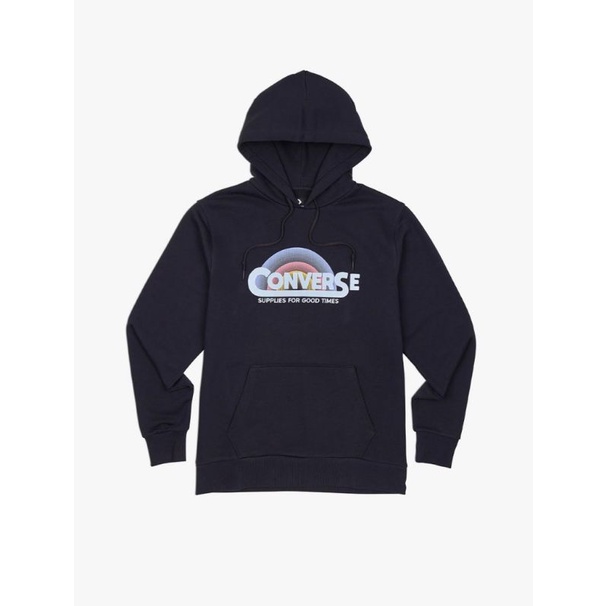 Converse Mens Classic Script Hoodie - Black