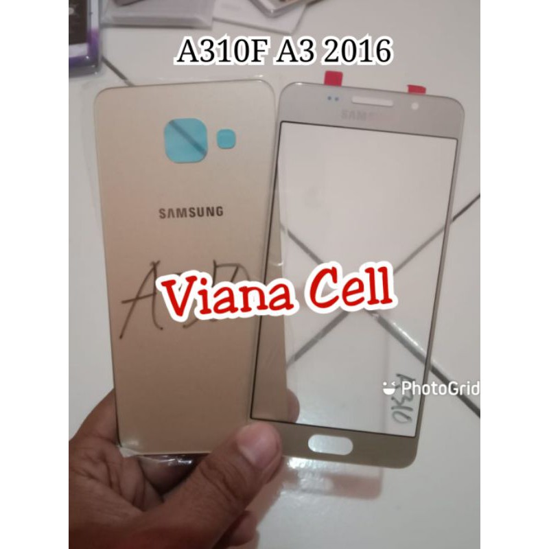 BACK DOOR BACKDOOR KACA DEPAN LCD SAMSUNG A310 A3 2016 GOLD ORIGINAL A310F