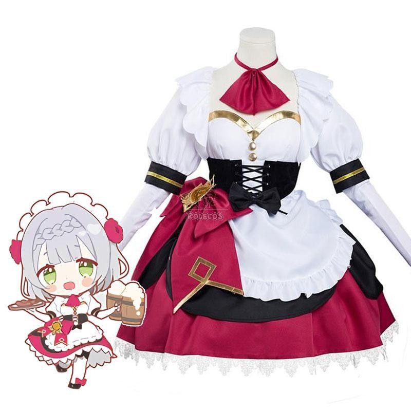 Kostum Cosplay Genshin Impact Noelle Pakaian Gaun Pelayan Noelle Setelan Karnaval Halloween