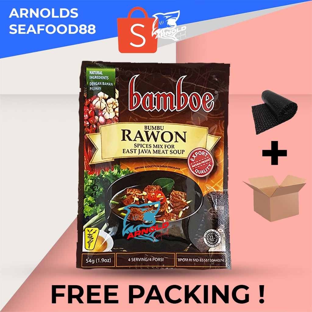 

Bamboe Bumbu Rawon 54g / Spices Mix East Java Meat Soup Export