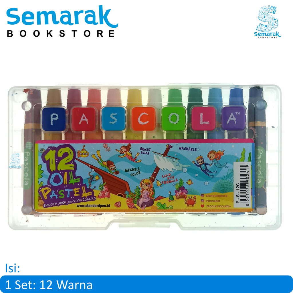 

Krayon Dapat Dicuci Pascola Oil Pastel - 12 Warna