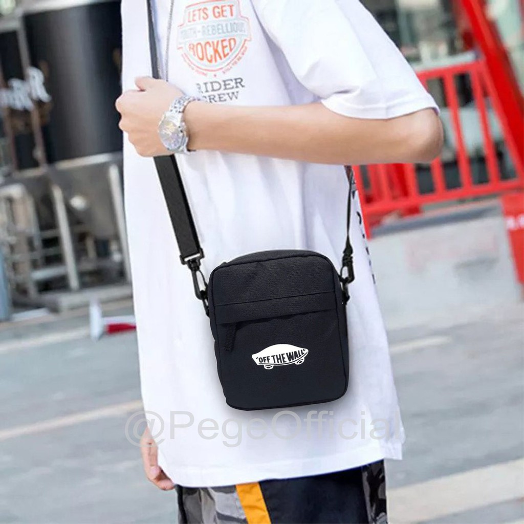 Tas Selempang Kasual Pria Model Sablon Polos Distro Slingbag Bahu Cowok - PG - 8877