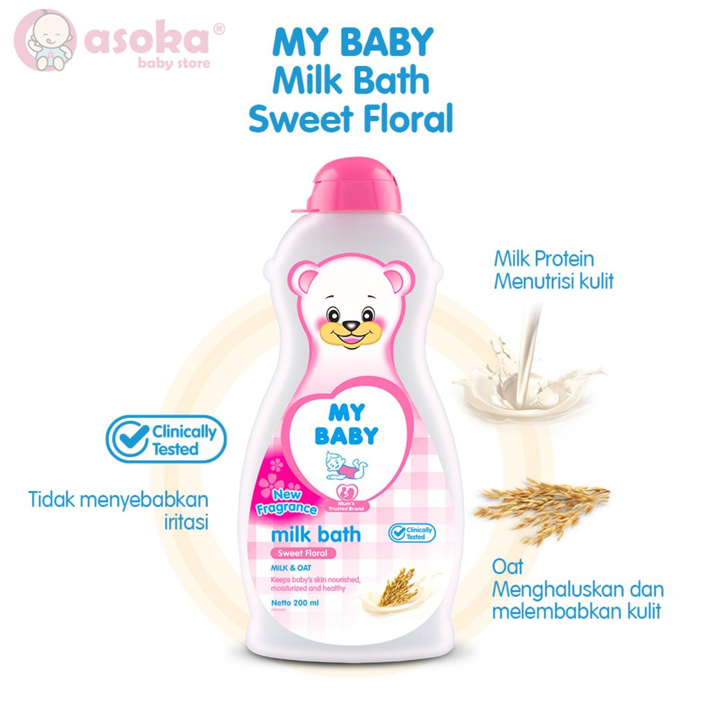 My Baby Milk Bath Sweet Floral 100ml 200ml ASOKA