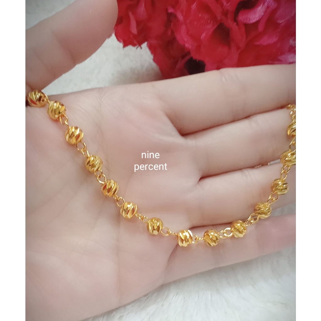 Gelang Tangan Xuping Gold Wanita Dewasa Motif Rantai Permata KISS Lapis Emas