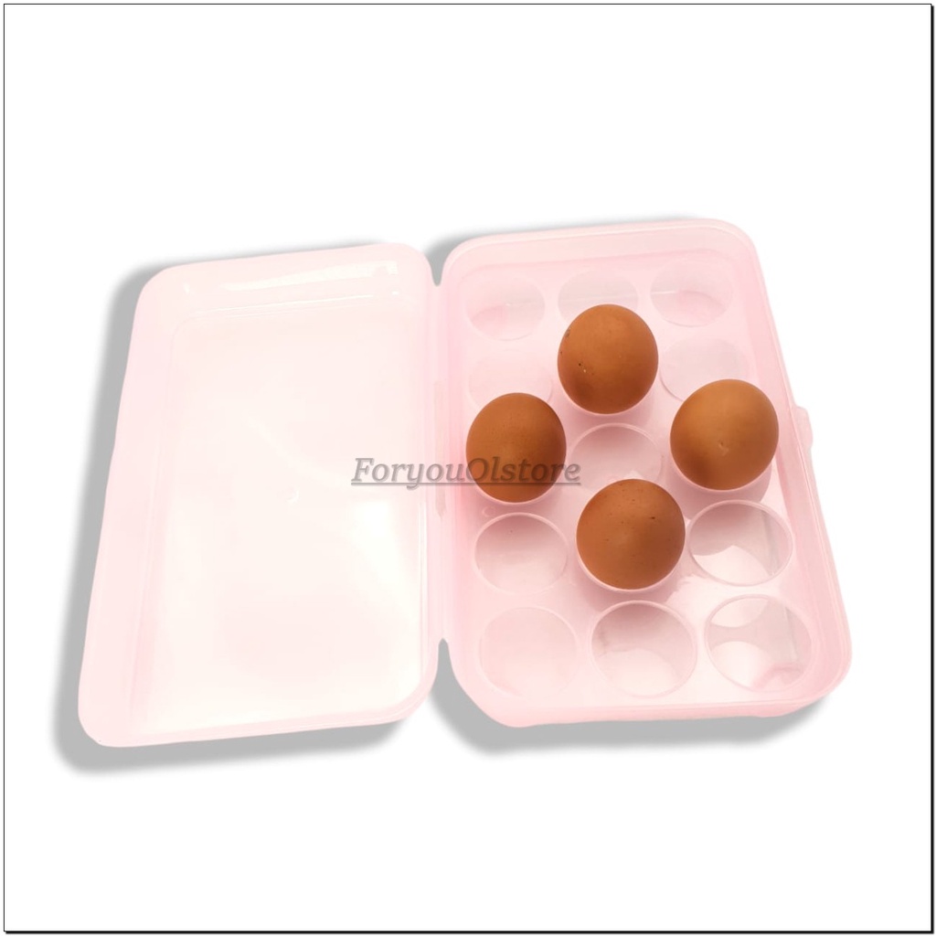 Tempat Telur Isi 15 Sekat /Kotak Telor/ Egg Storage Box/ Penyimpanan Telur/ Tempat Menyimpan Telur